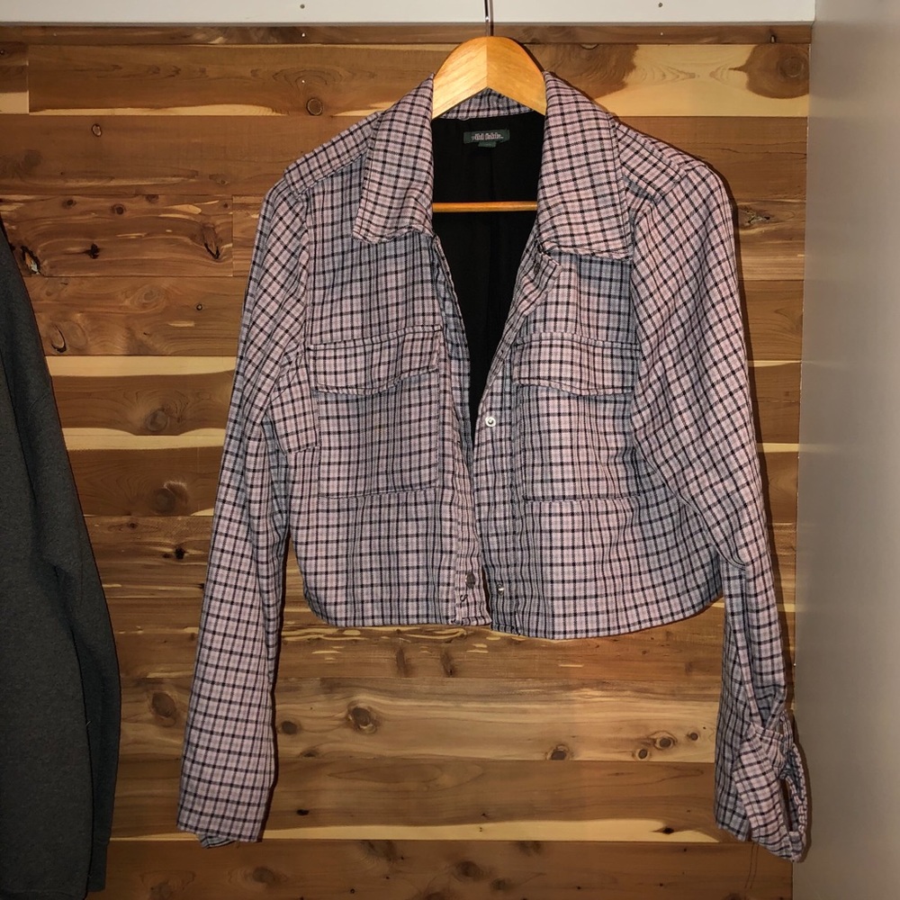 Plaid cropped jacket